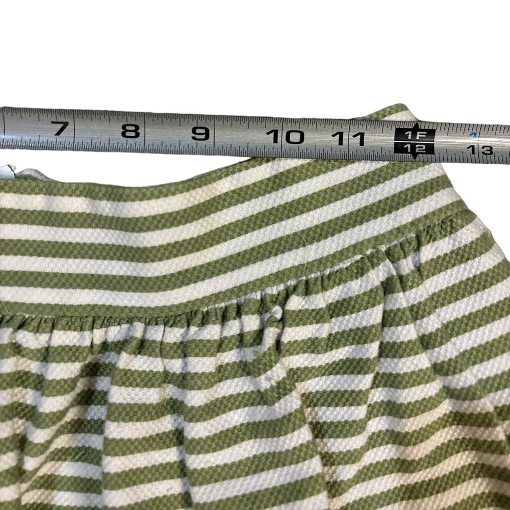 Anthropology Pins and Needles Pleated Miniskirt Green and White Stripes Size 4 - Picture 5 of 8